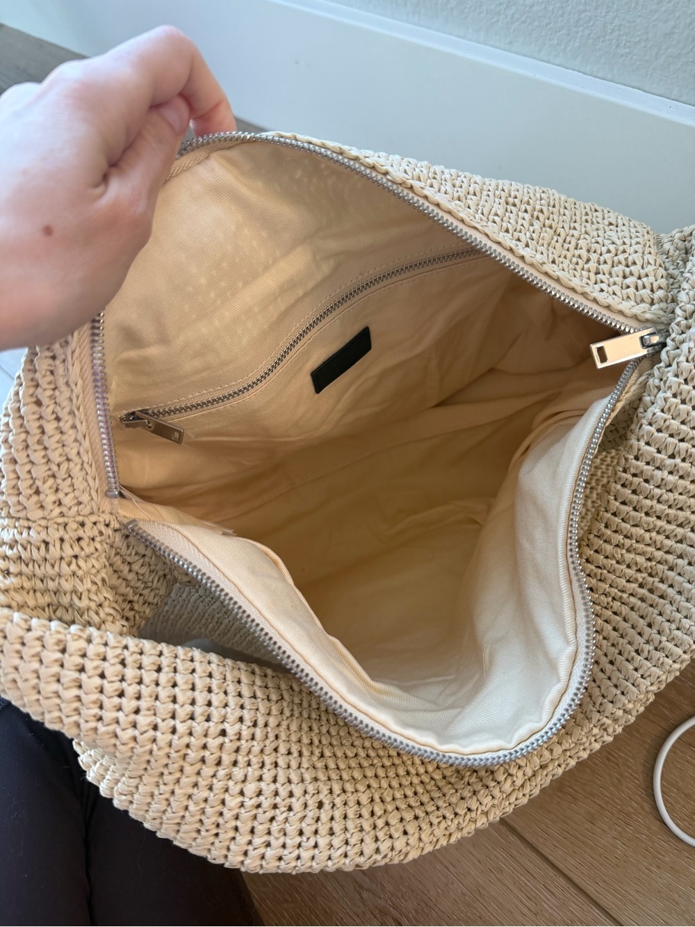 COS Natural Beige raffia Woven Shoulder Bag - Picture 4 of 5